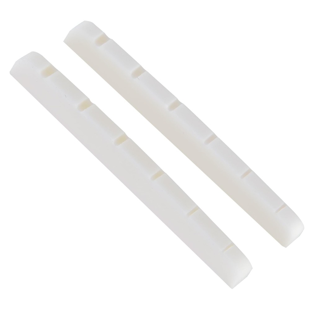 2 Pcs 42 mm Bone Nuts for 6-String E-Guitar Pre-Slotted Flat Bottom Strat Tele