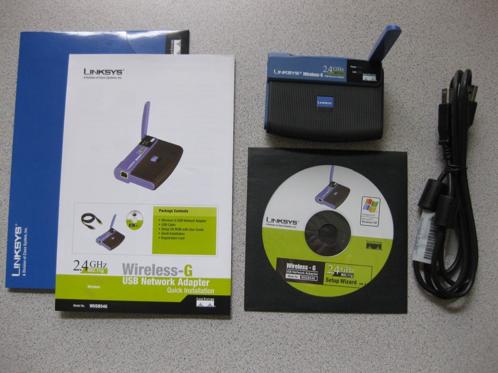 Cisco Linksys WUSB54G 2.4 GHz Version 4 Wireless-G USB Wireless Network Adapter