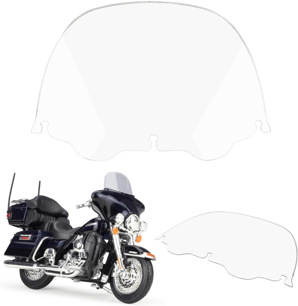 Clear 13" Wave Windshield Windscreen For Electra Glide FLHT FLHX 1996-2013