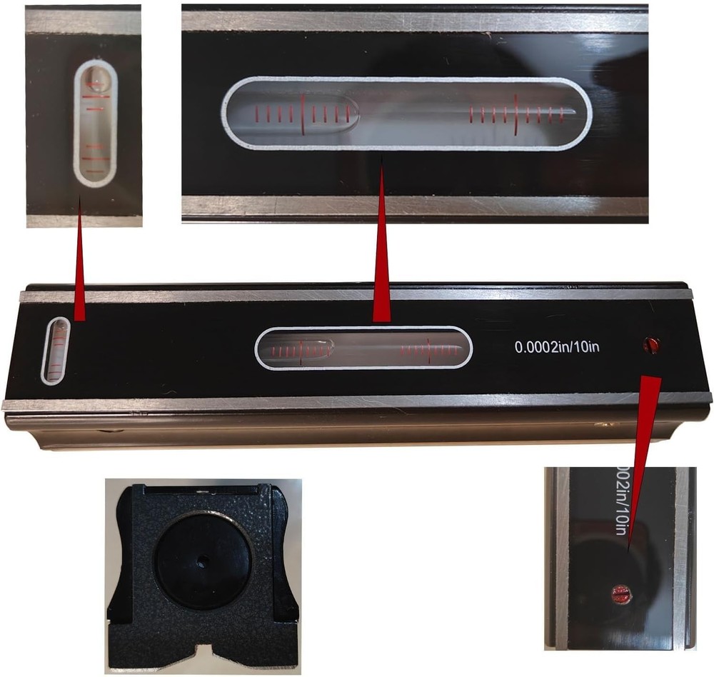 8" Precision Level Tool - Ultra Accurate 0.0002" for Machinists & Toolmakers