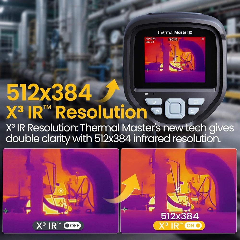 Handheld Thermal Camera, 512×384 X³IR Resolution, Thermal Imaging Camera with...