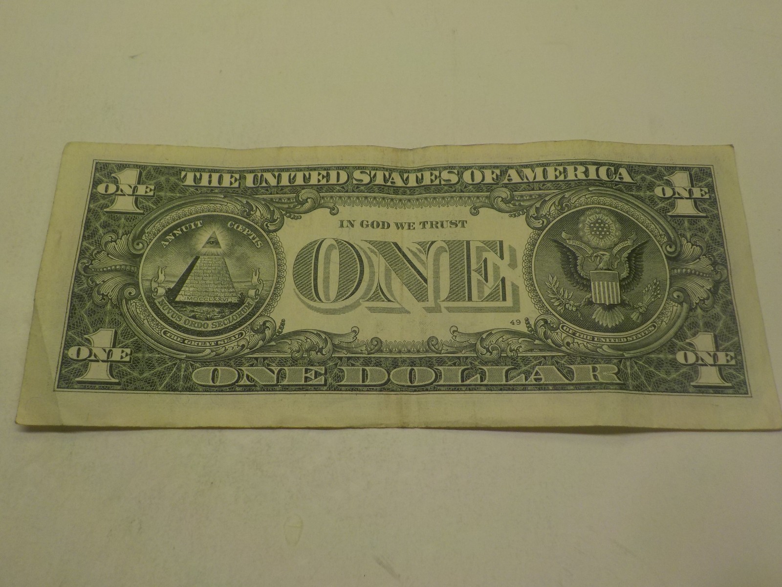TRINARY GREEN INK DRIP ERROR D90044049B $1 ONE DOLLAR BILL FANCY SERIAL NUMBER
