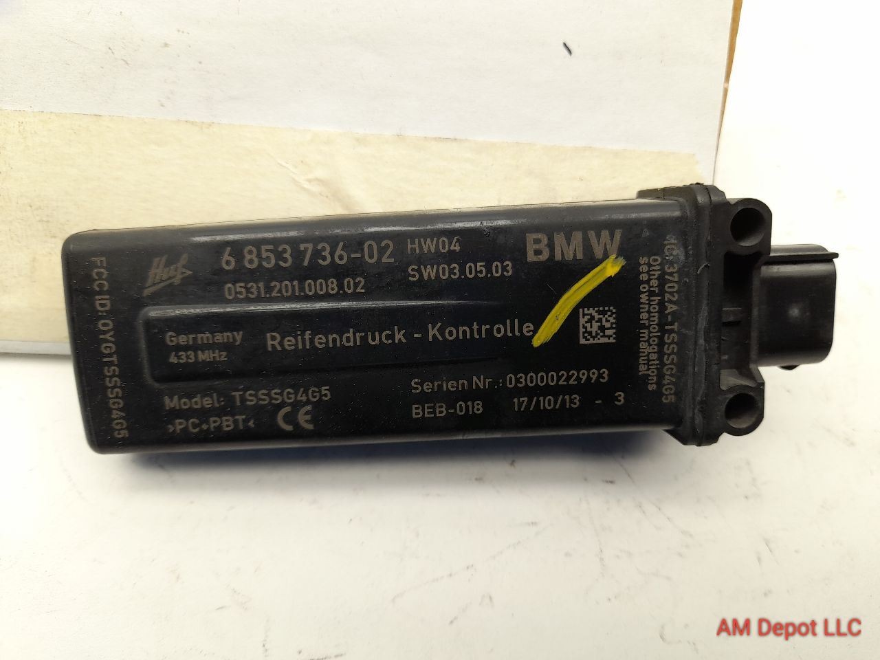 2014 BMW 320i 328i 335i 340i 330i F30 F31 TPMS RDC Control Unit 36106855180