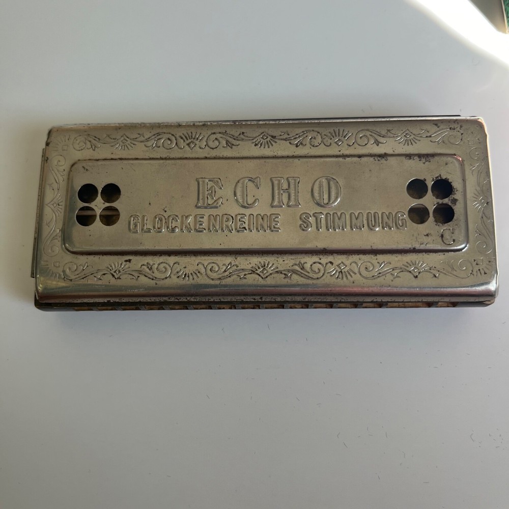 Vintage M. Hohner The Echo Harp Double Sided Harmonica Germany