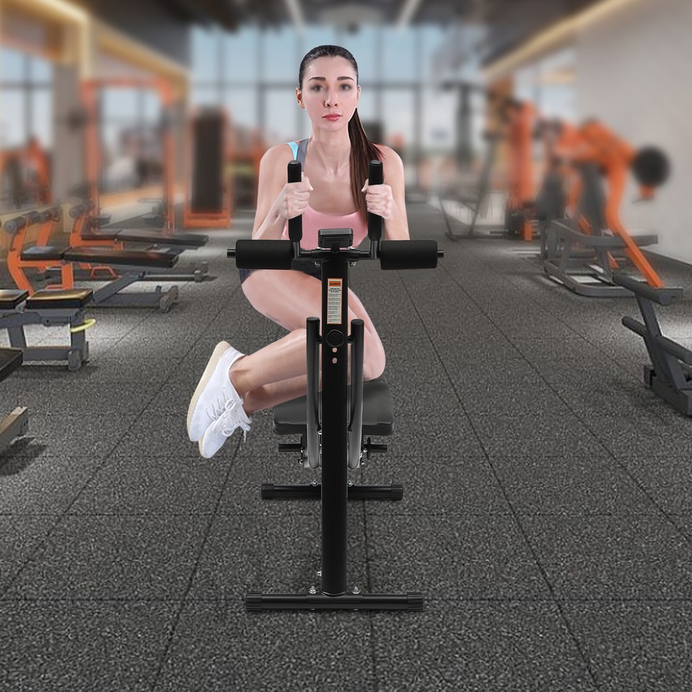 Ab Exercise Bench Abdominal Workout Machine Sit Up Bench Foldable W/ LED Display