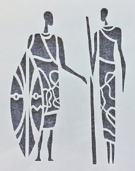 8"x10" Clear Plastic Stencil - African (SA70)*****