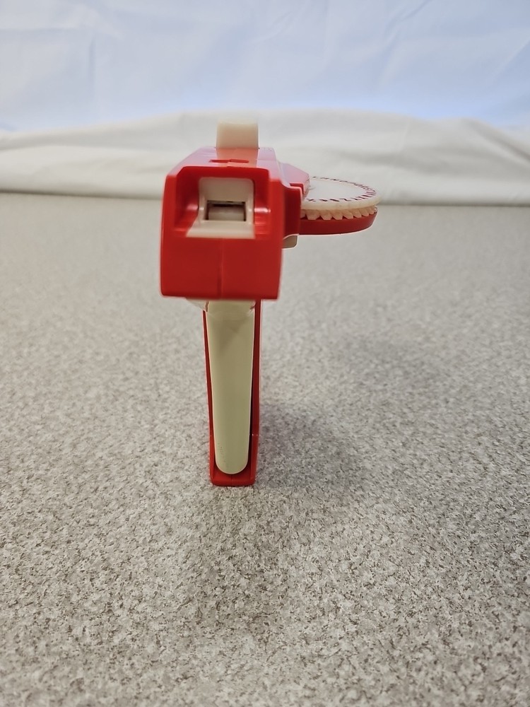 Vintage DYMO Red Handheld Label Maker Embosser | Rotary Wheel | Untested