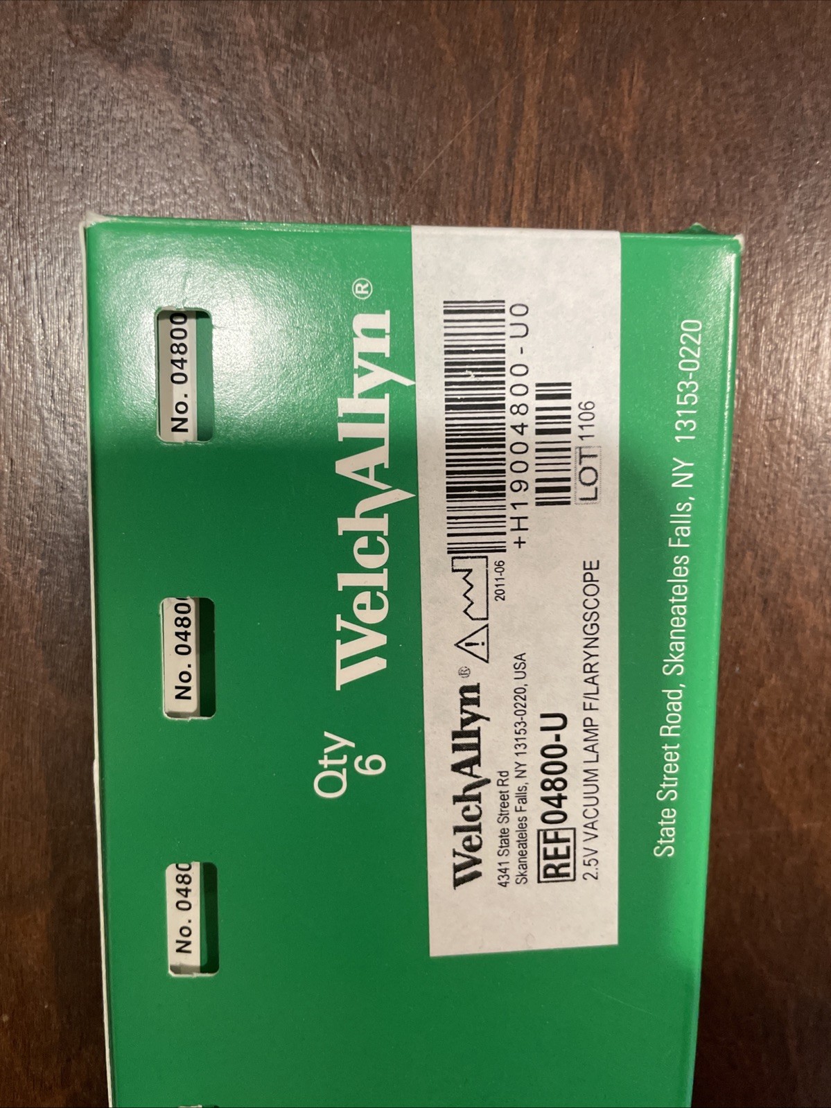 Welch Allyn 2.5V Halogen Vacuum Lamp for Laryngoscope, #04800-U6