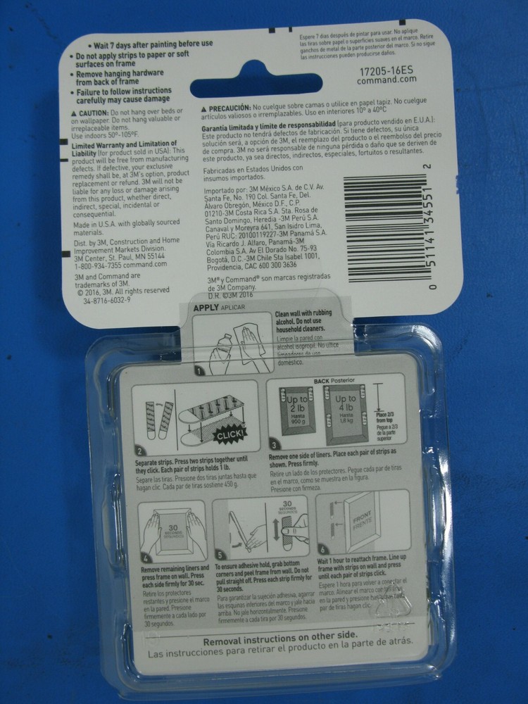 Command™ Small Picture Hanging Strips Value Pack 17205-16ES 16 Small Pairs