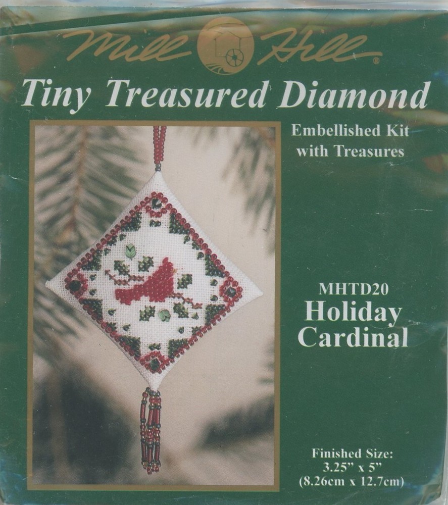 Mill Hill Tiny Treasured Diamond Holiday Cardinal MHTD20 Stitch & Beading KIT
