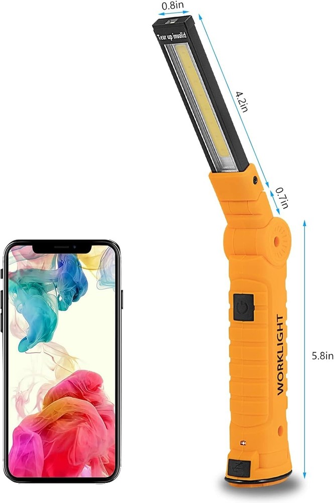 Durable Rechargeable Work Lights with Magnetic Base - 5 Modes for All Needs