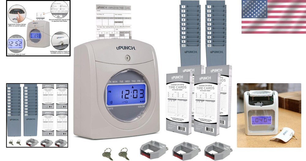 HN4500 Employee Time Clock Bundle: Digital Tracking with Efficient Racks & Cards