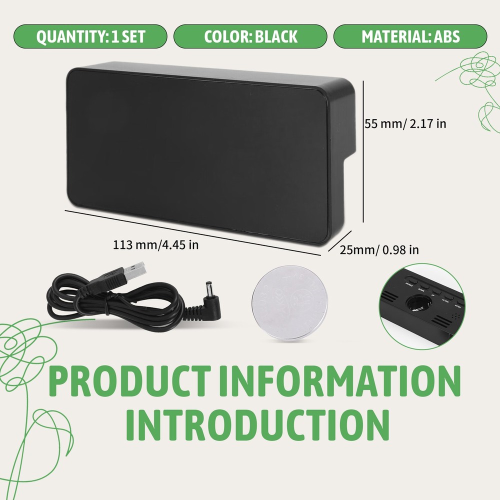 Colored LED Digital Alarm Clock,Snooze, Adjustable Volume, Easy Operation,9450