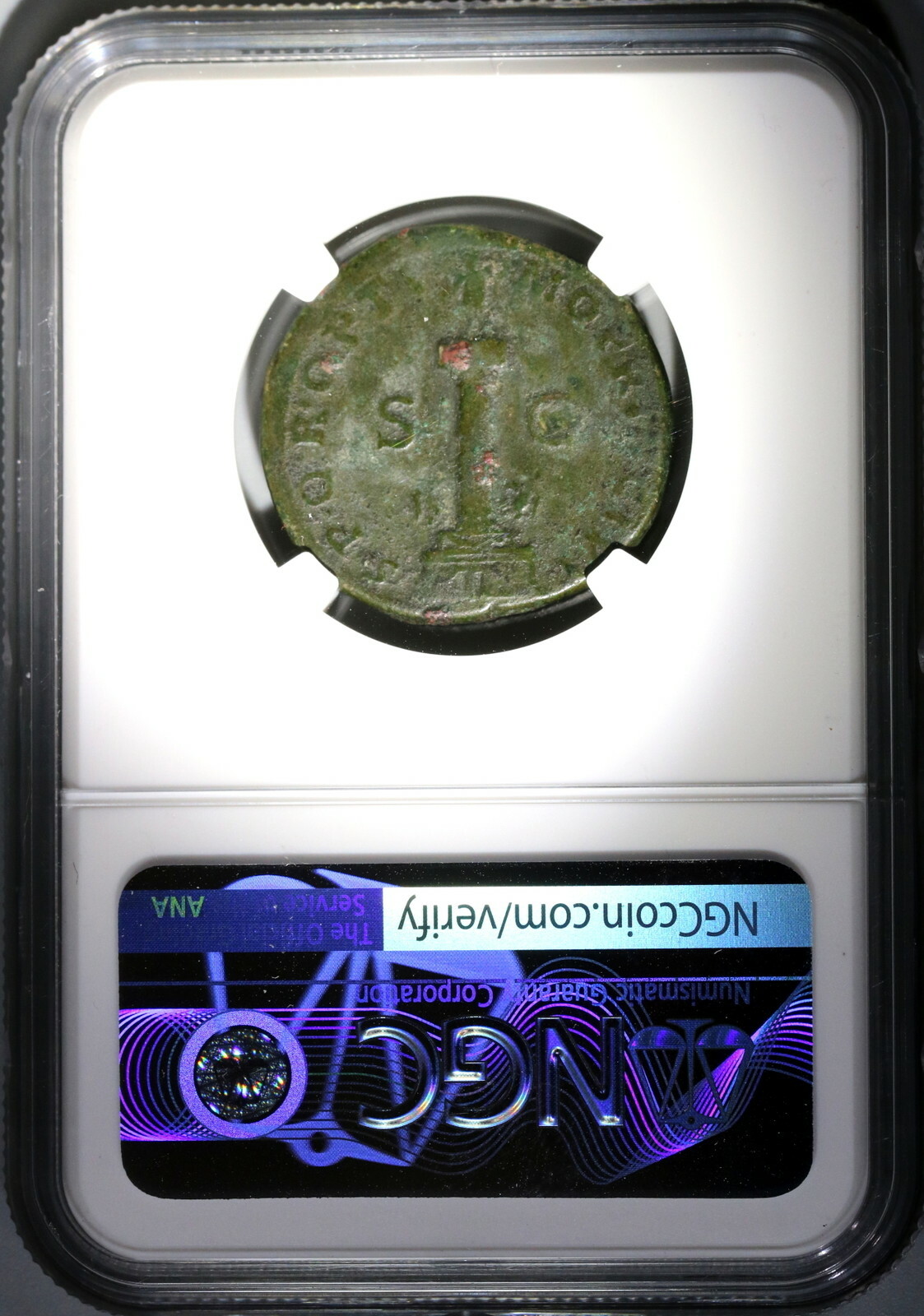 113 NGC F Trajan's Column Dupondius Roman Empire Military Monument (20042701C)