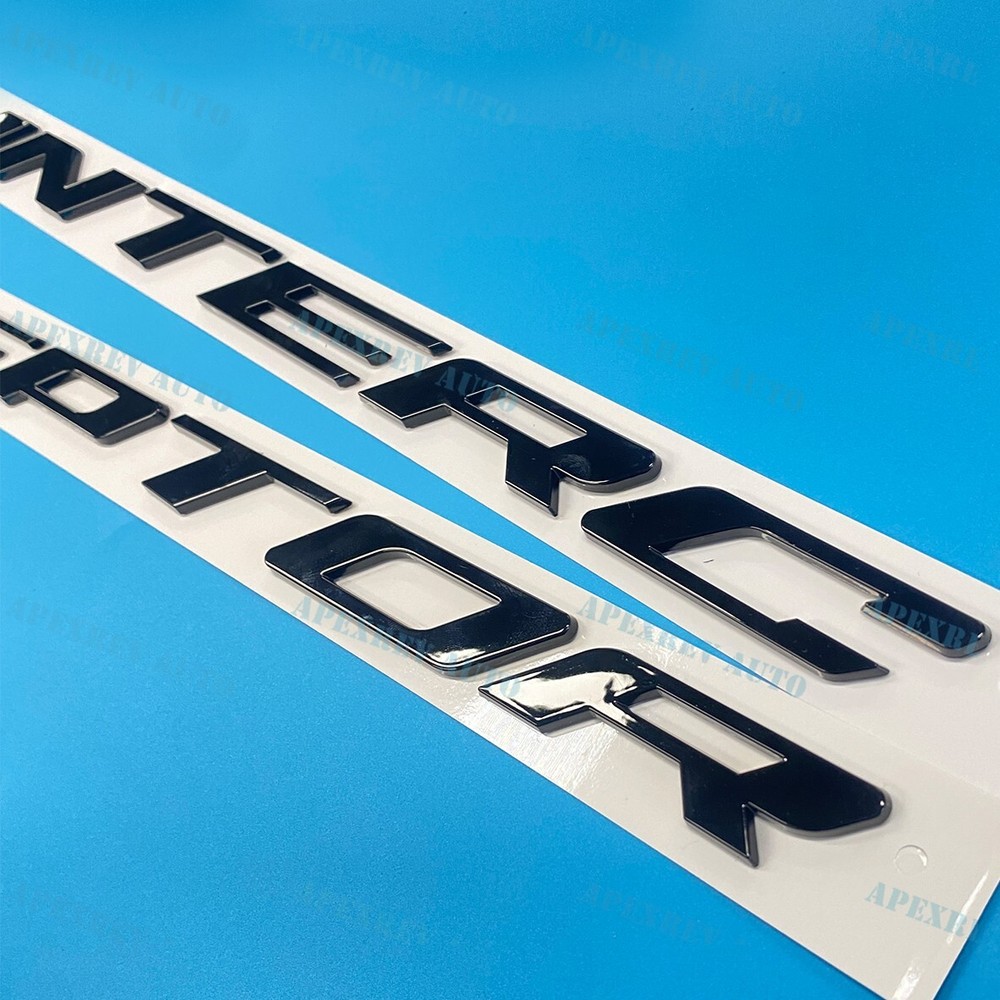 3D Gloss Black Front Hood Letters For Interceptor Emblems 2011-2024 Modified