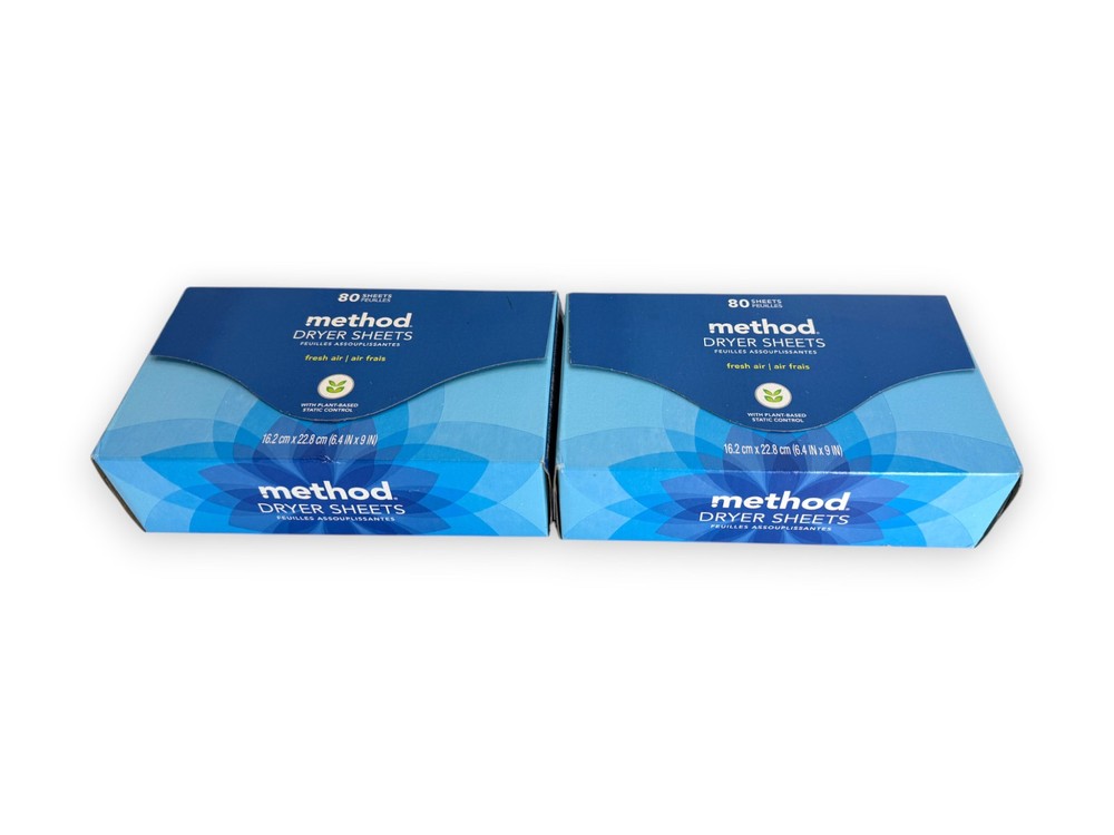 Method Dryer Sheets - Fresh Air - 80 Count (2 Boxes)