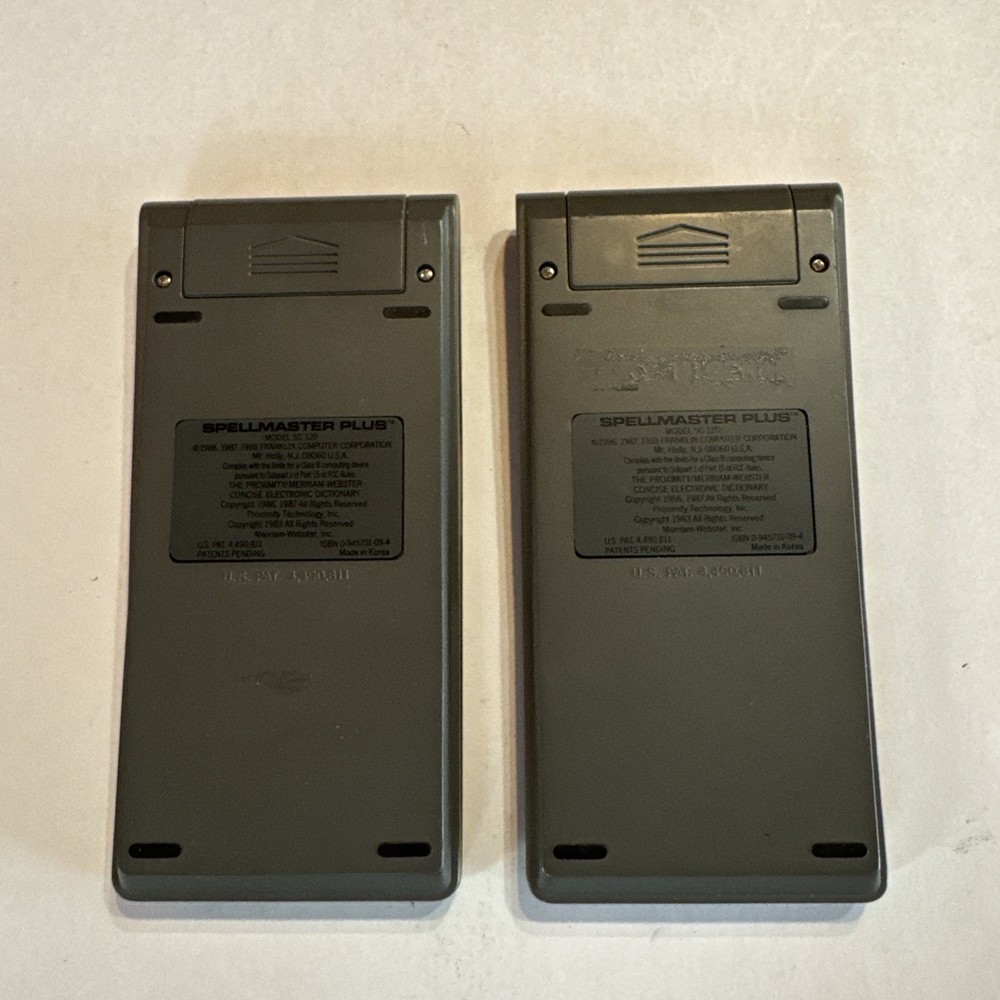 2 Franklin SpellMaster Plus SC-120 Electronic Merriam Dictionary - Tested