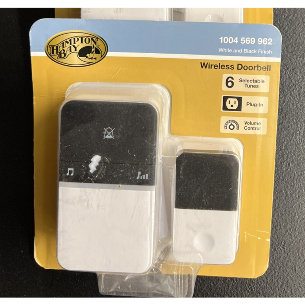 Hampton Bay Wireless Plug-In Door Bell LED Indicator with Wireless Push Button