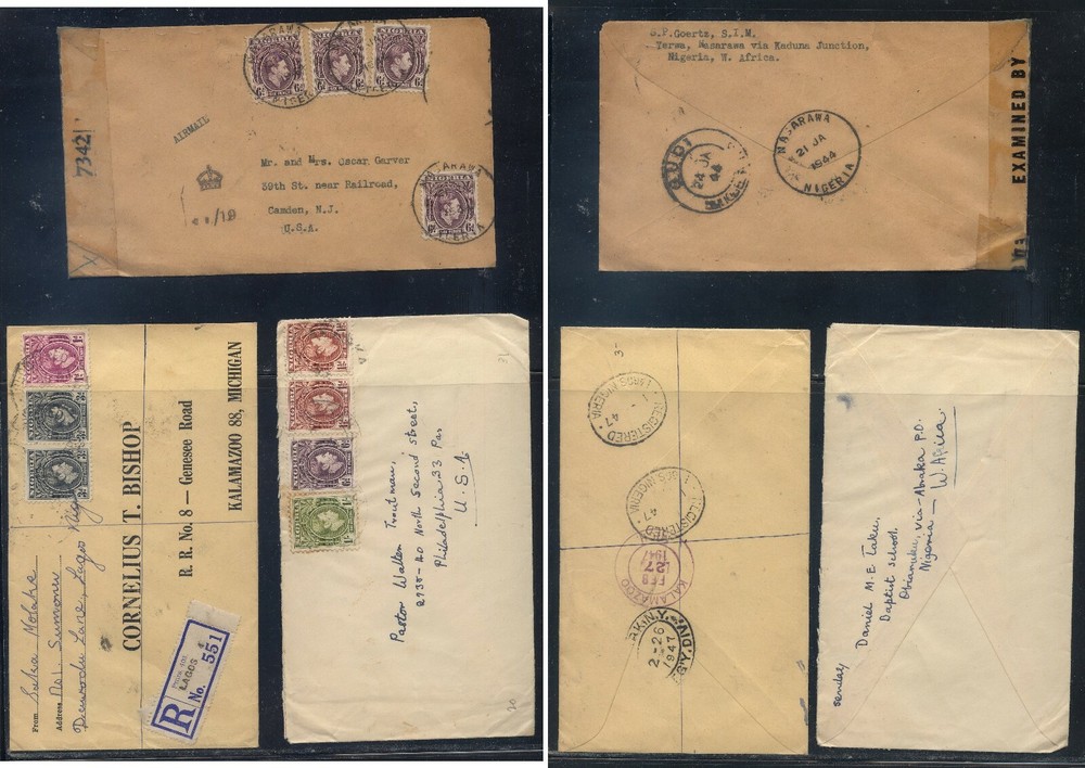Nigeria   censor  and registered cover ,  3 covers