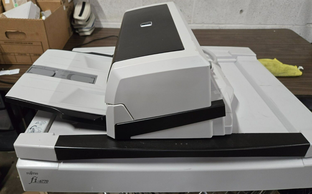 Fujitsu FI-6770 Color Duplex Document Image Scanner - Missing Back Feeder Tray