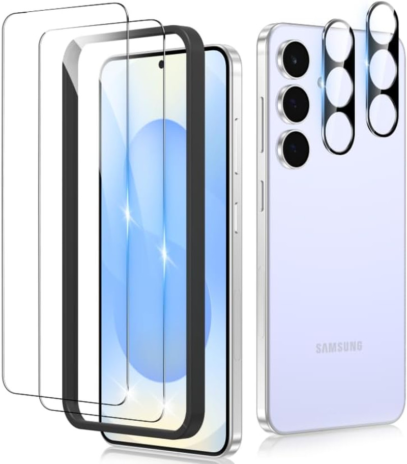 2+2 Pack for Samsung Galaxy S25 FE Screen Protector & Camera Lens Protector, Fin