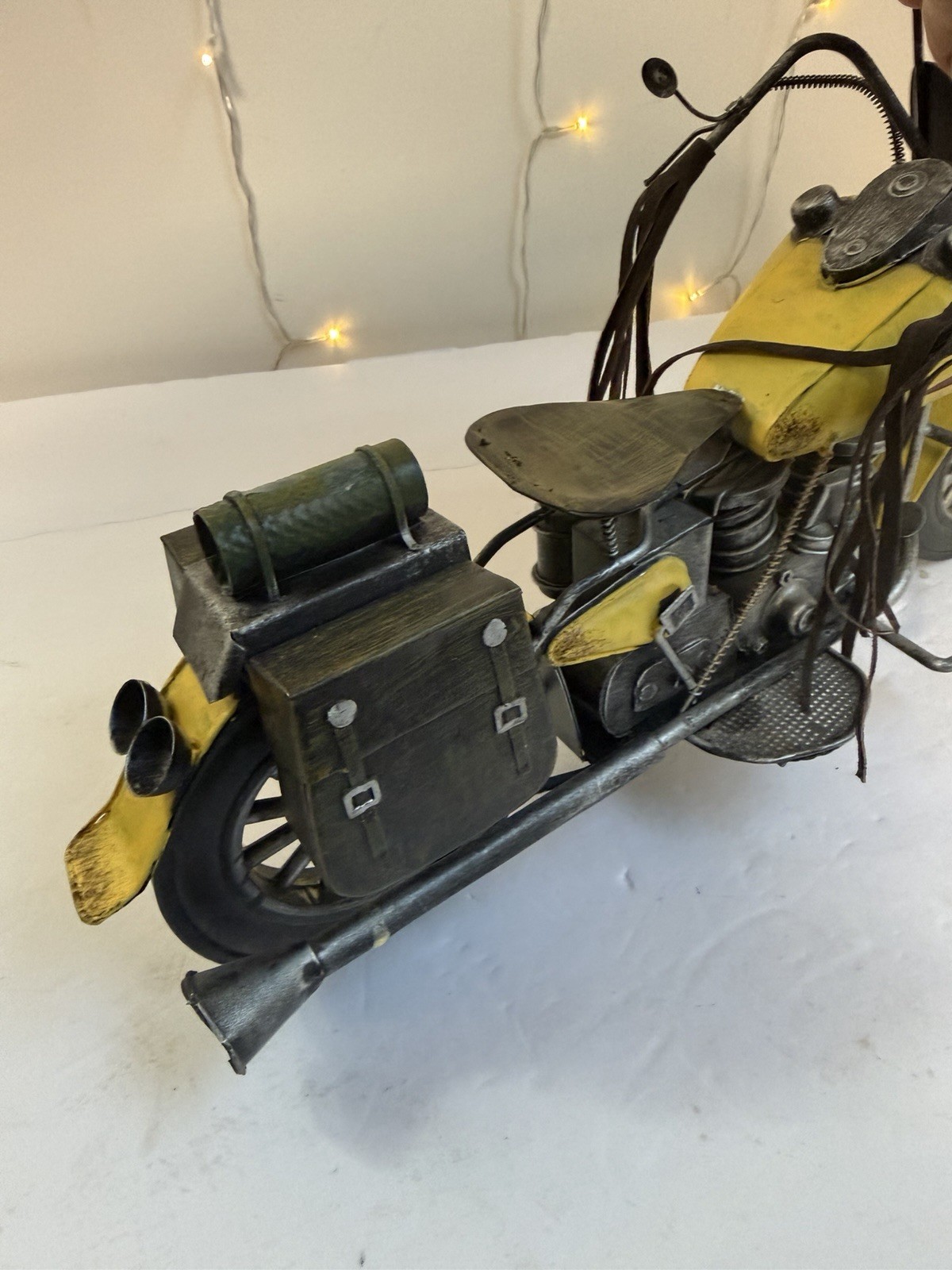 Vintage Style Metal Motorcycle Sculpture Retro Industrial Home Decor