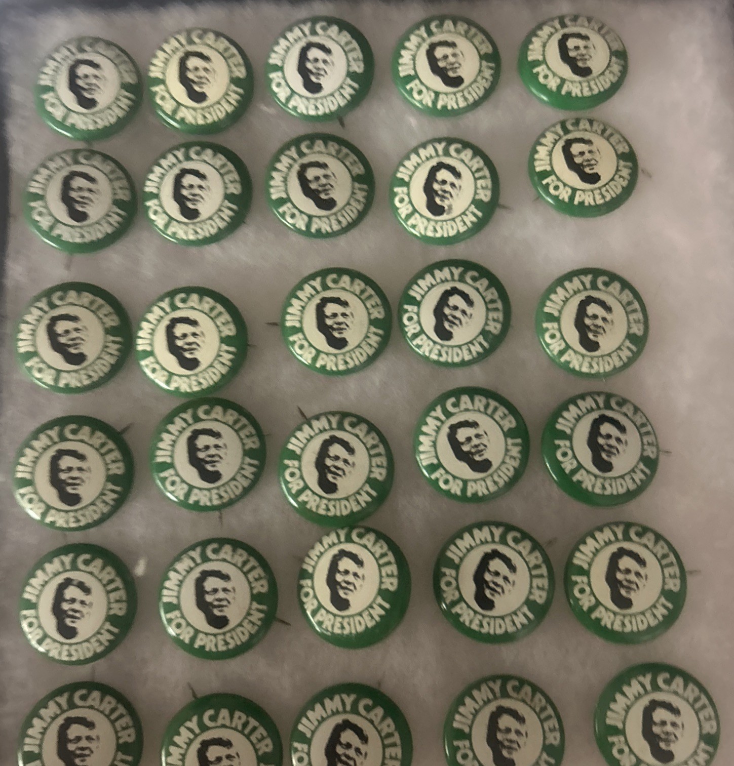 Lot of 30 Jimmy Carter 1 3/8” pinback button pins