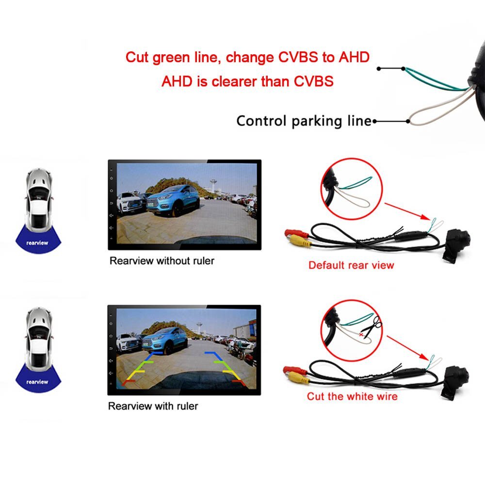 180º Car Rear View Backup Camera Reverse Parking Waterproof CMOS Night Vision