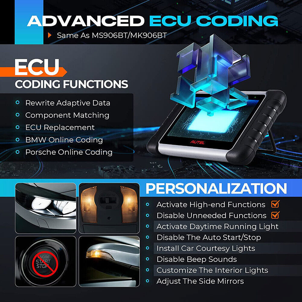 2023 Autel MaxiPRO MP808 S Car Diagnostic Tool OBD2 Bidirectional Scanner Coding