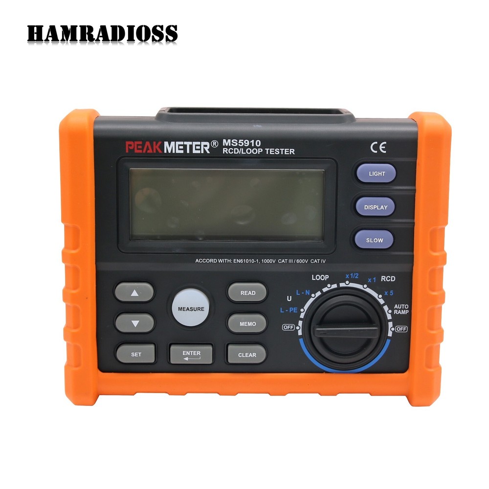 Loop Resistance Tester Digital RCD Tester Multimeter MS5910 &