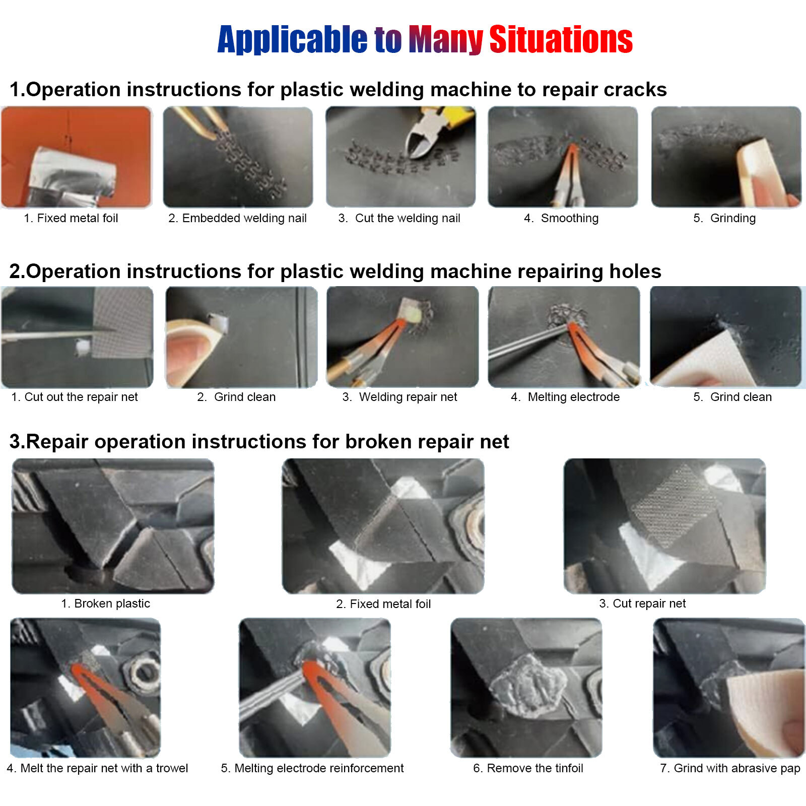 200W Hot Stapler Car Bumper Fender Welder Gun Plastic Repair Kit 1200 Staples US