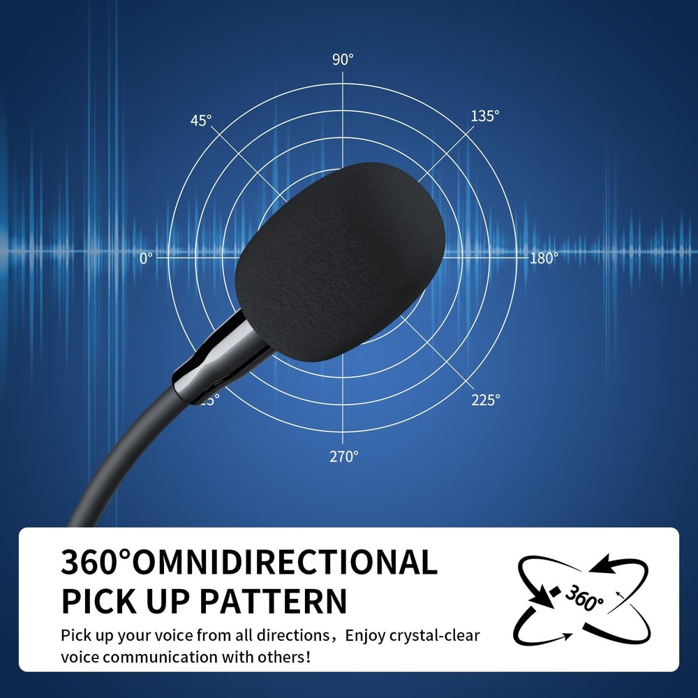 Recording Microphone, Computer PC Podcast Condenser Omnidirectional Mic with ...