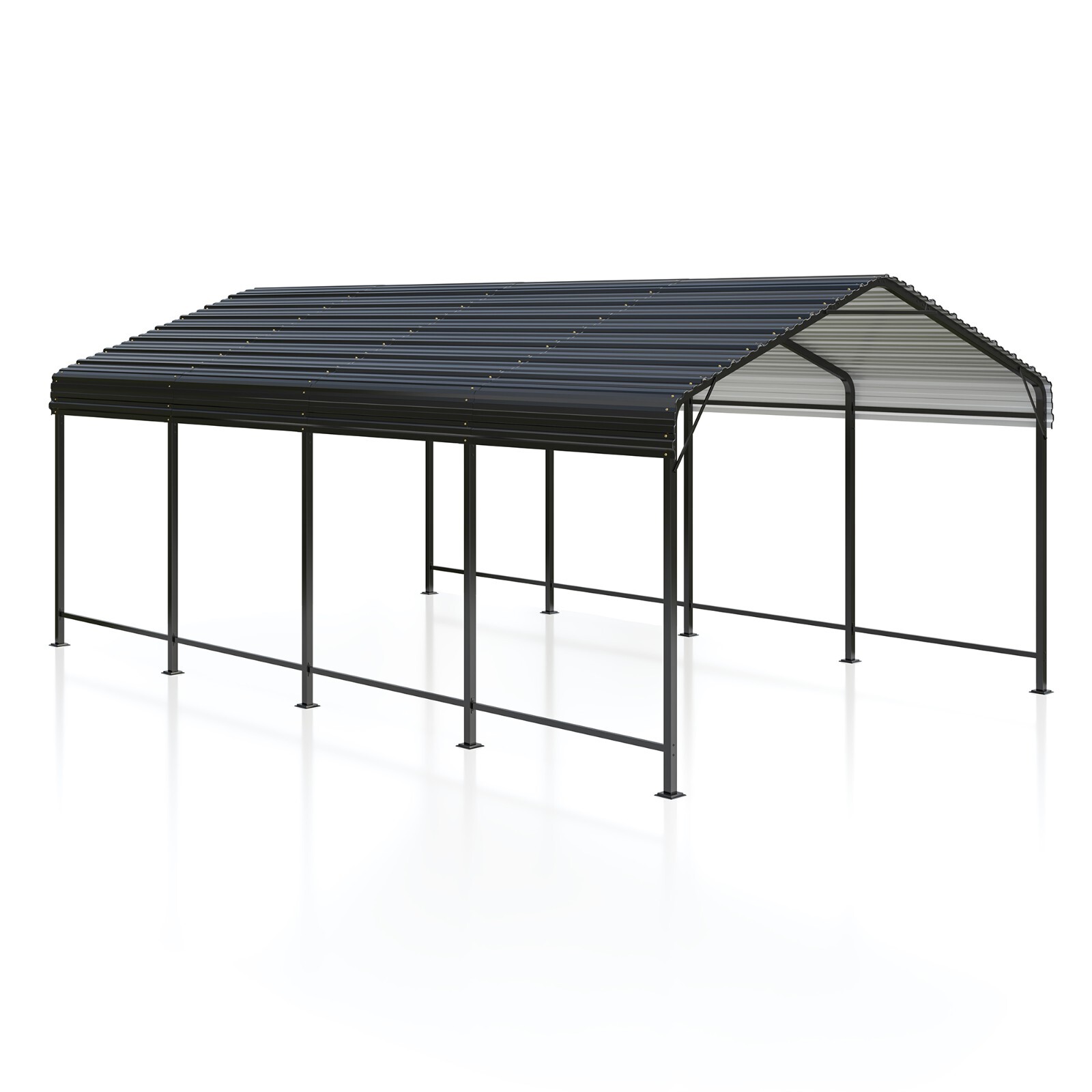 12x20 FT Metal Carport Heavy Duty Galvanized Shelter