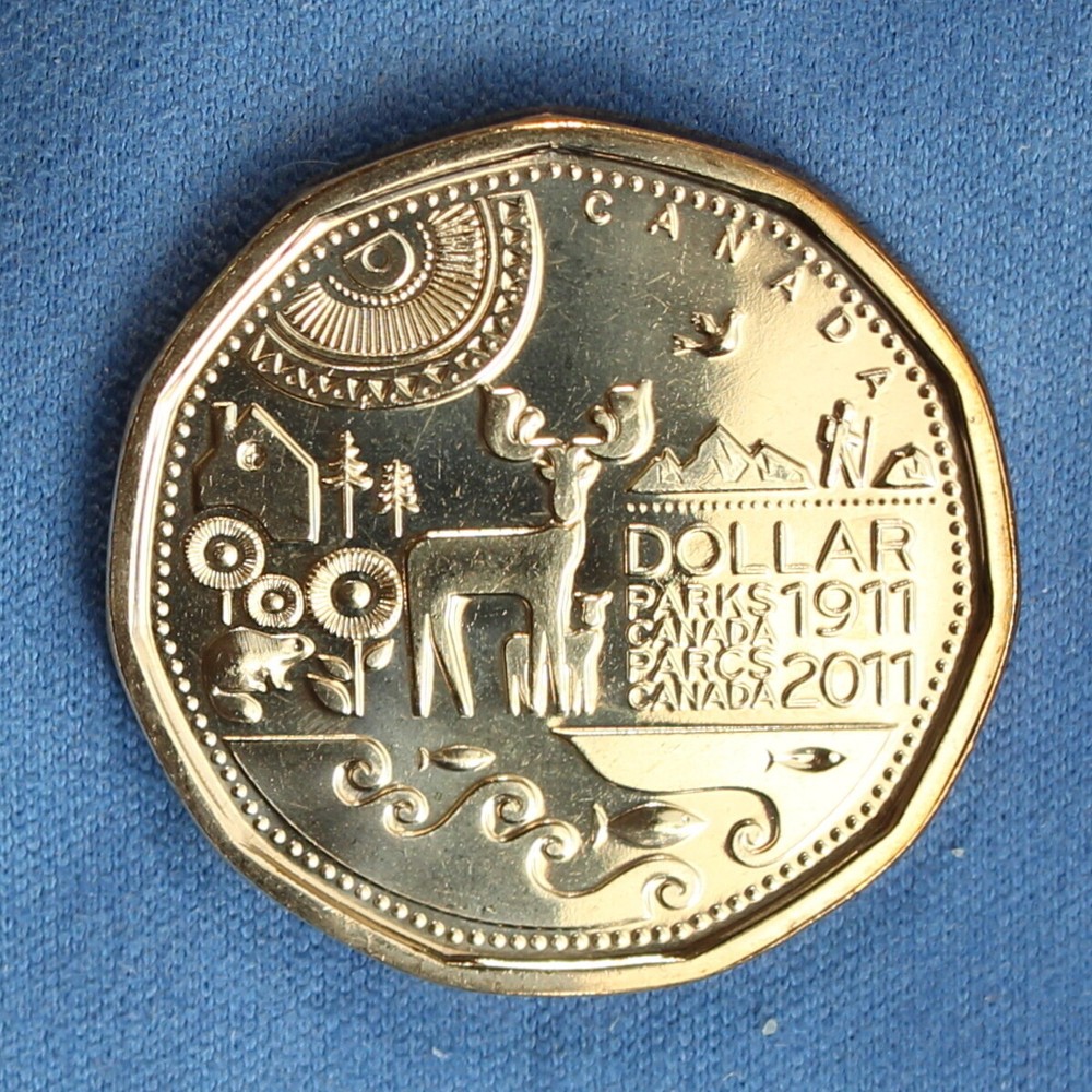 Canada 2011 Loonie from a Mint Roll - Special Parks Canada Reverse