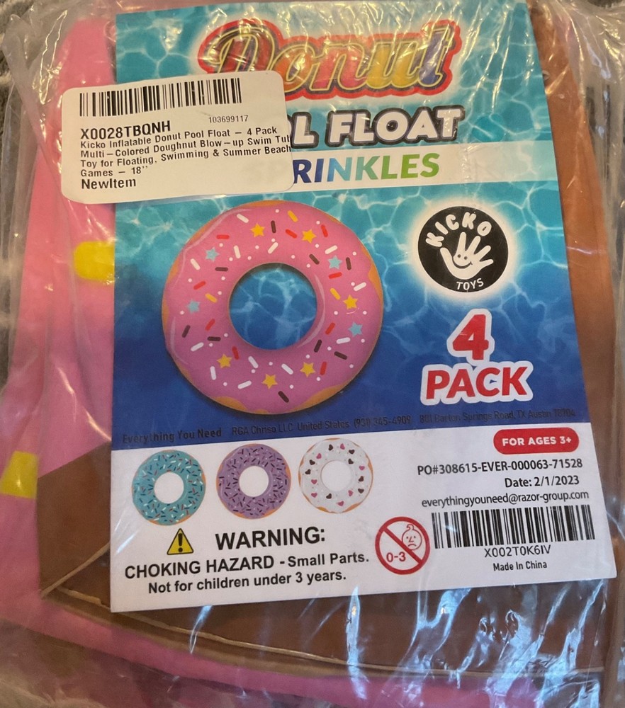 New in Pkg. 4 - 18 inch Pool Floats