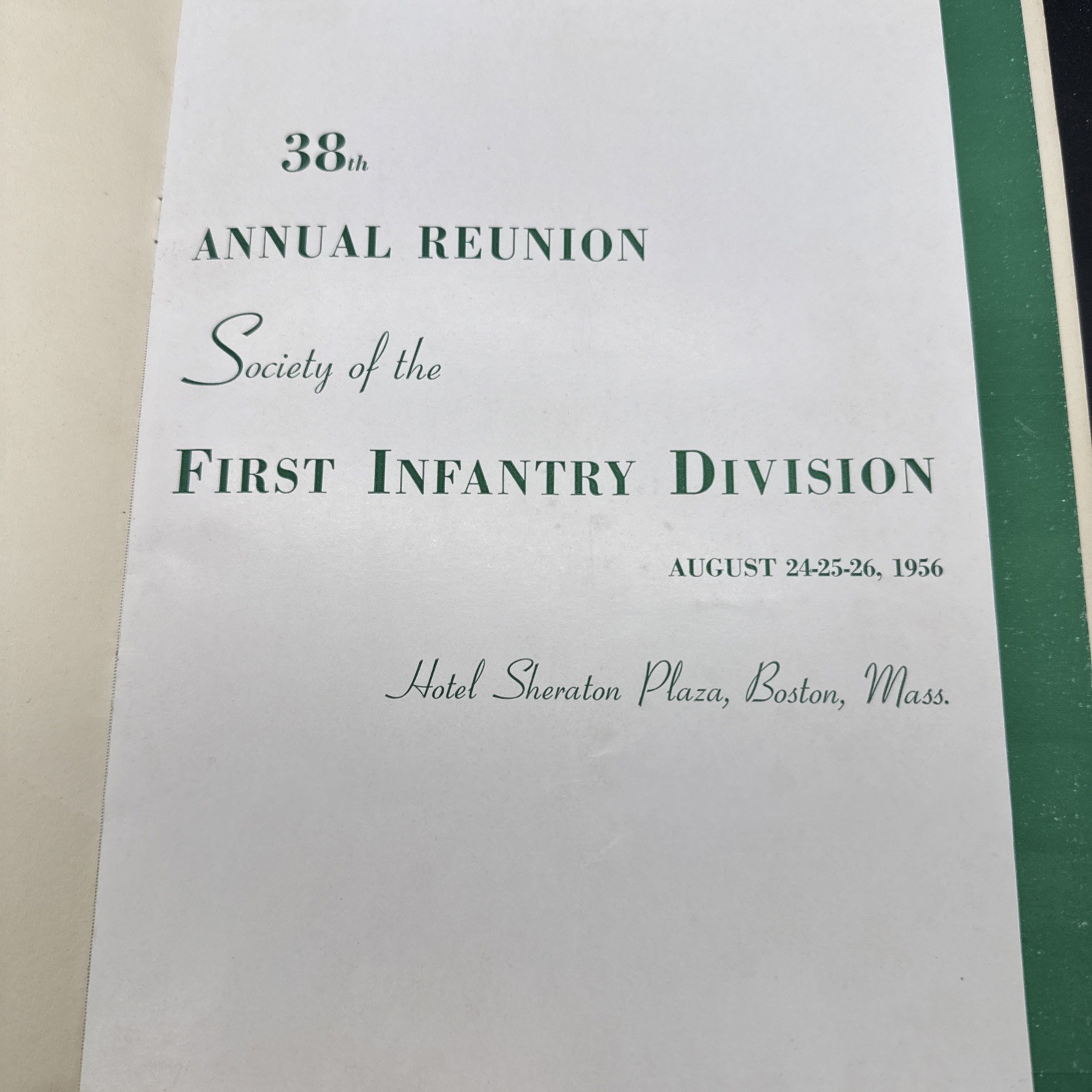 WWI 38th Annual Reunioin First 1st Infantry Division Big Red One 1956