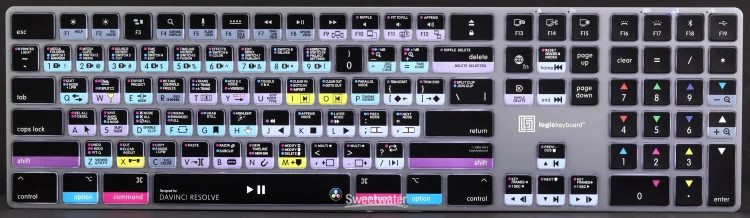 LogicKeyboard TITAN Wireless Backlit Keyboard for DaVinci Resolve - Mac