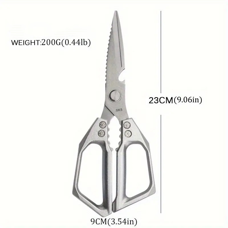 1Pack Kitchen Scissors All Purpose Stainless Steel Kitchen Shear Sharp Silver