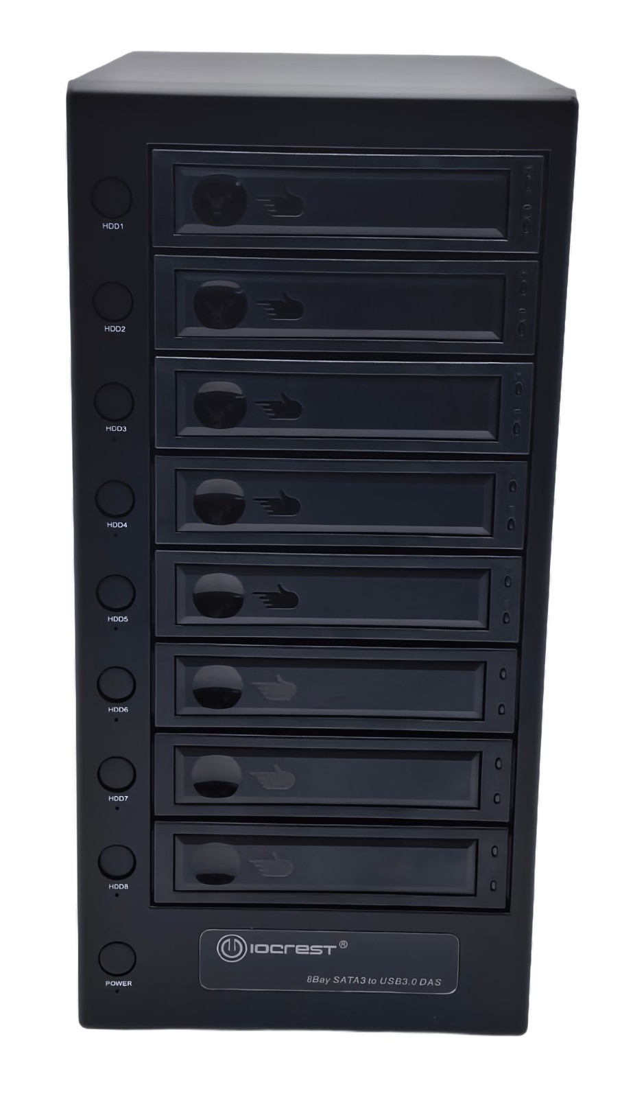 Open Box - USB 4.0 Type C 40Gbps 8 Bay Tool Less Tray SATA Hard Drive Enclosure