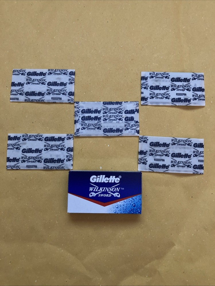 5 Double Edge Razor Blades, Gillette Wilkinson Sword
