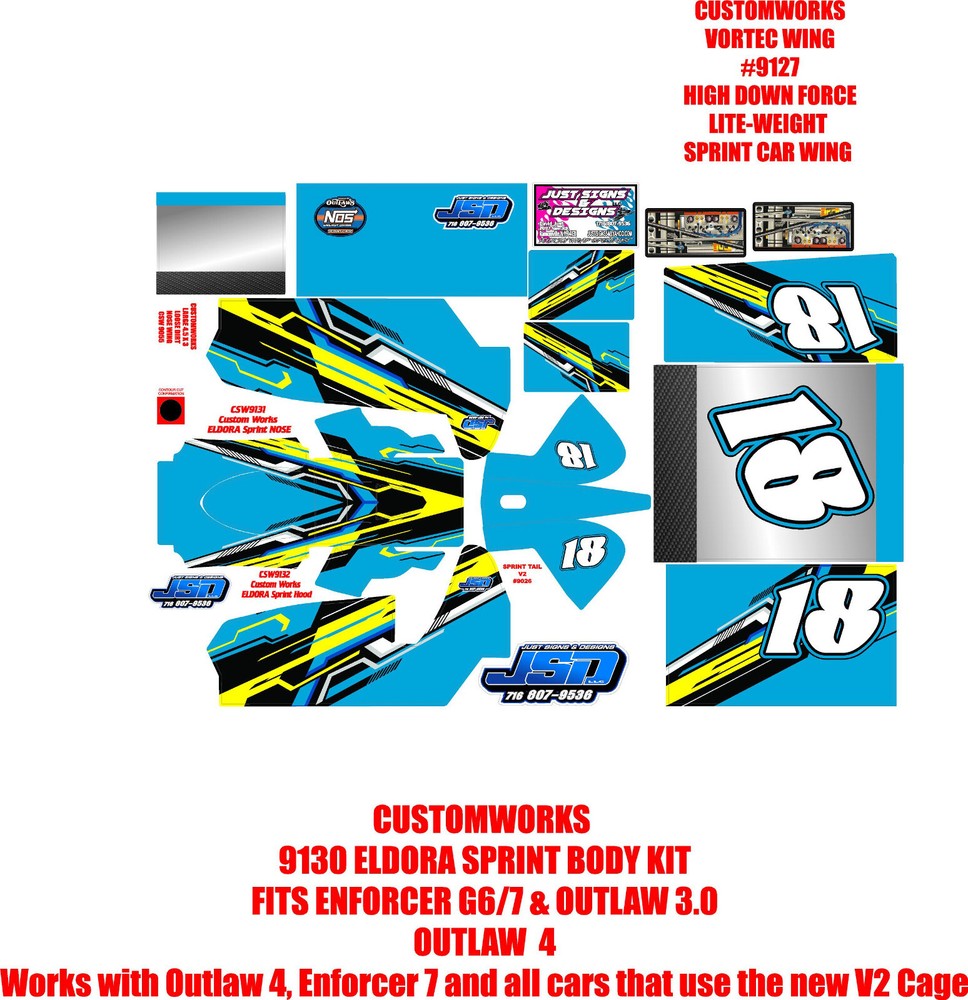 CUSTOMWORKS ELDORA SPRINT CAR 9130 REGREG WRAP KIT