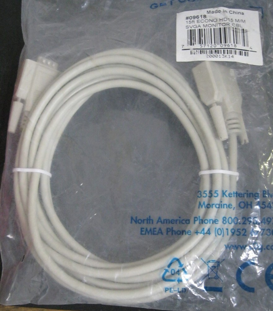 C2G #09618 Cordset 15 Ft