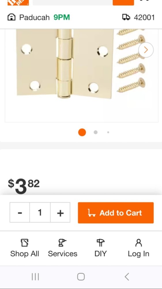 Everbult 3 1/2 inch satin brass hinge 10 pack