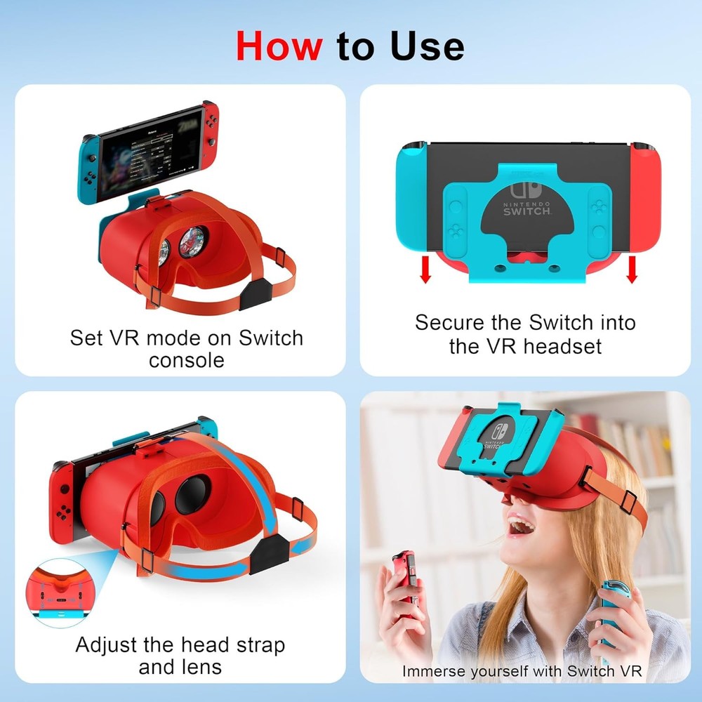 Upgraded Virtual Reality Glasses VR Headset for Nintendo Switch & Switch OLED