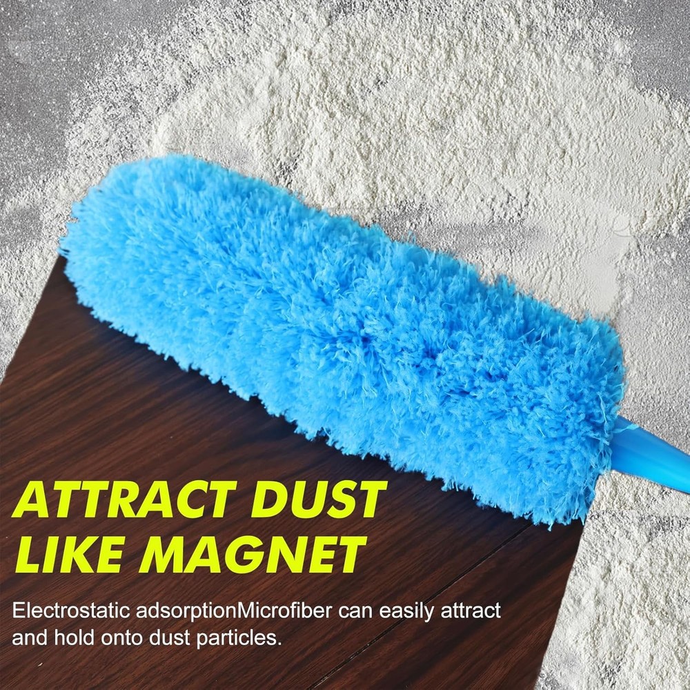 Rainbow 24" Static Duster - 2 Washable Bendable Microfiber Heads for Home Office