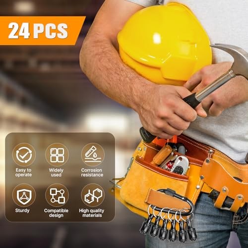 24PCS Keychain Bit Holder,Hex Drill Bit Holder for Impact Driver Drill
