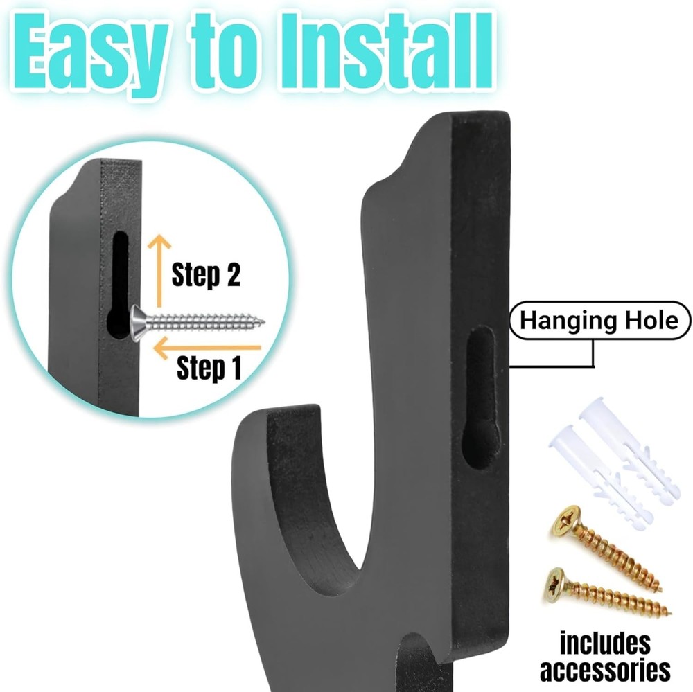 Elegant 2-Pack Sword Hooks for Wall Mount - Secure & Stylish Sword Display