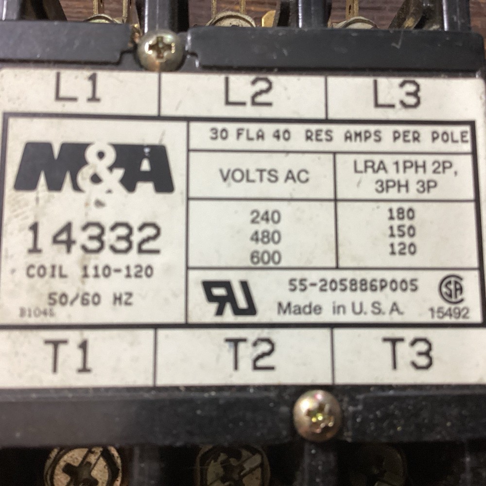 M&A 14332 Definite Purpose Contactor
