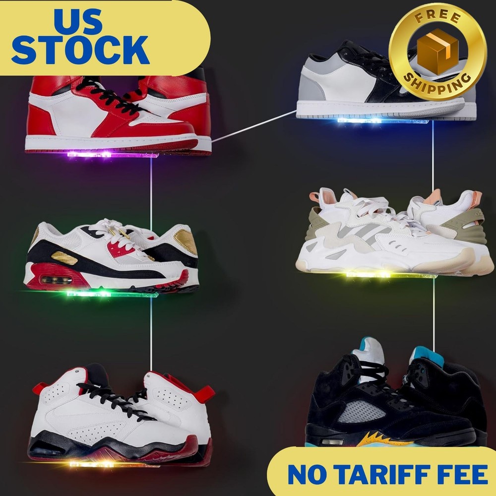 LED Acrylic Floating Shoe Display 6-Pack | Remote & App Control