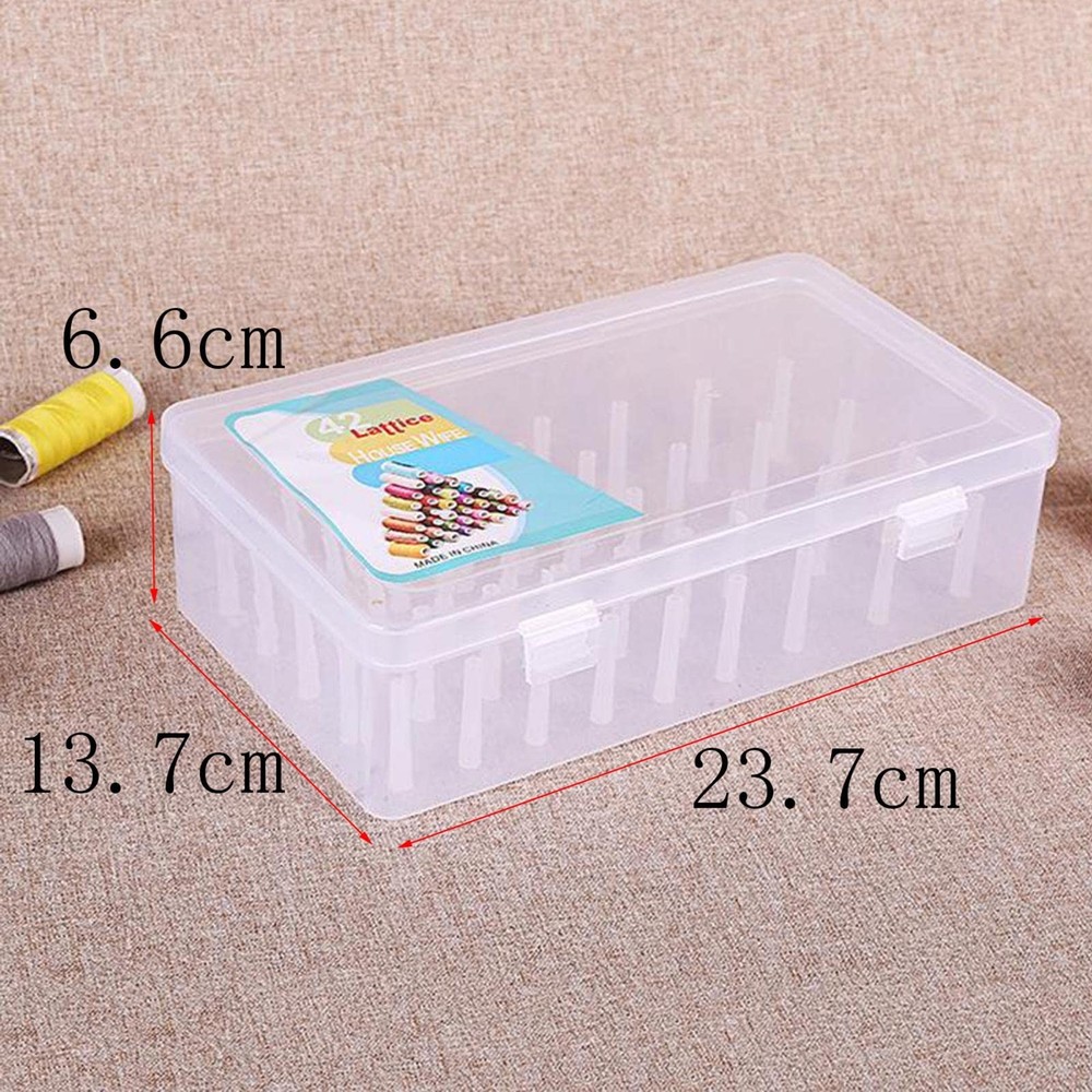 42 Slot Empty Sewing Thread Spool Storage Box Organizer Crafting Workspace